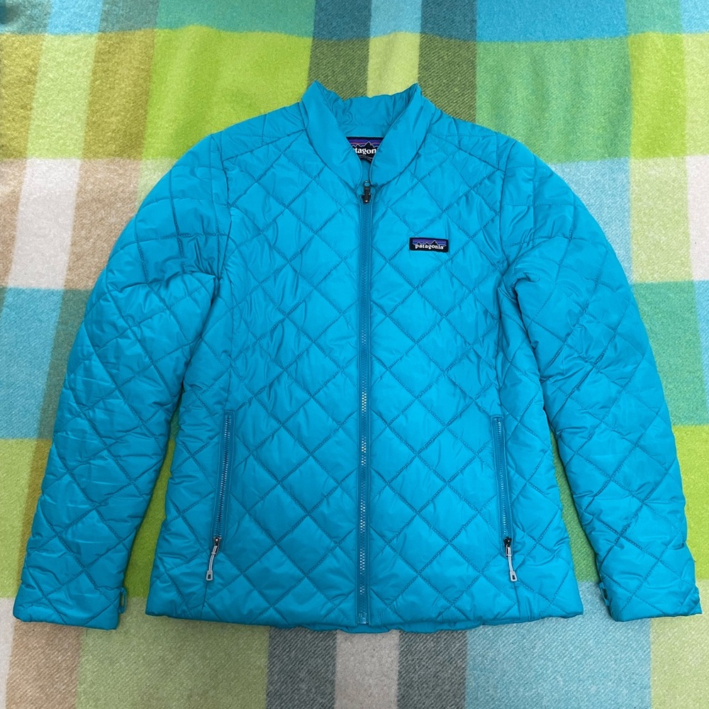 Patagonia Nano Diamond Quilted Full Zip Puffer Baby Blue Women’s